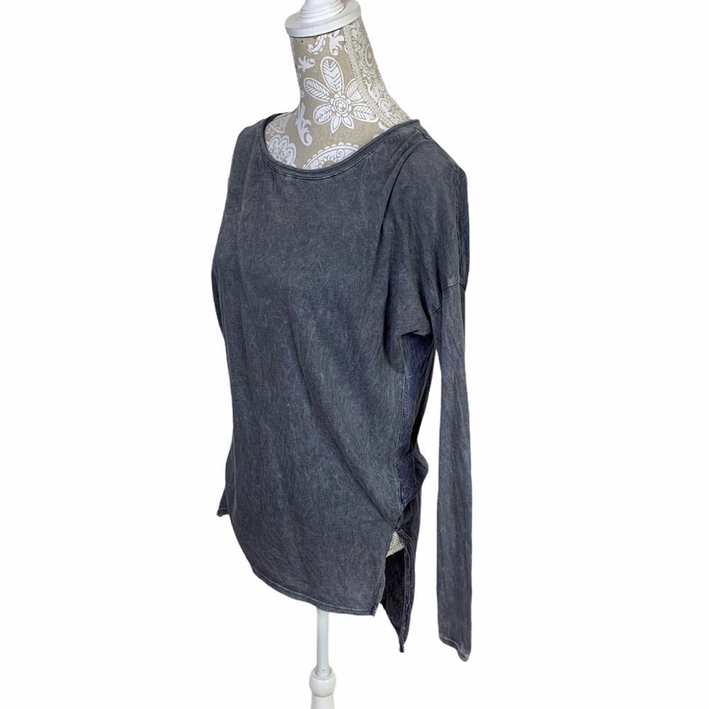 Hologram Hi Low Long Sleeve Shirt SMALL Gray 1311
